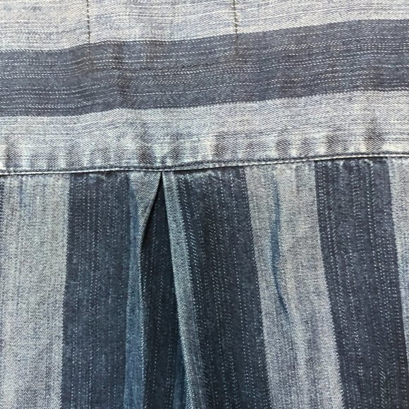 Revolve RAILS Carter Button Up Indigo Block Stripe Shirt M - Picture 12 of 15